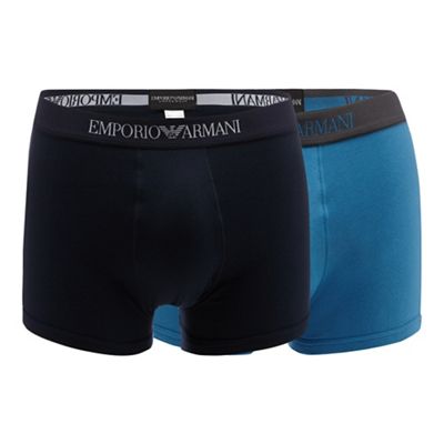 Emporio Armani Pack of two blue and navy trunks